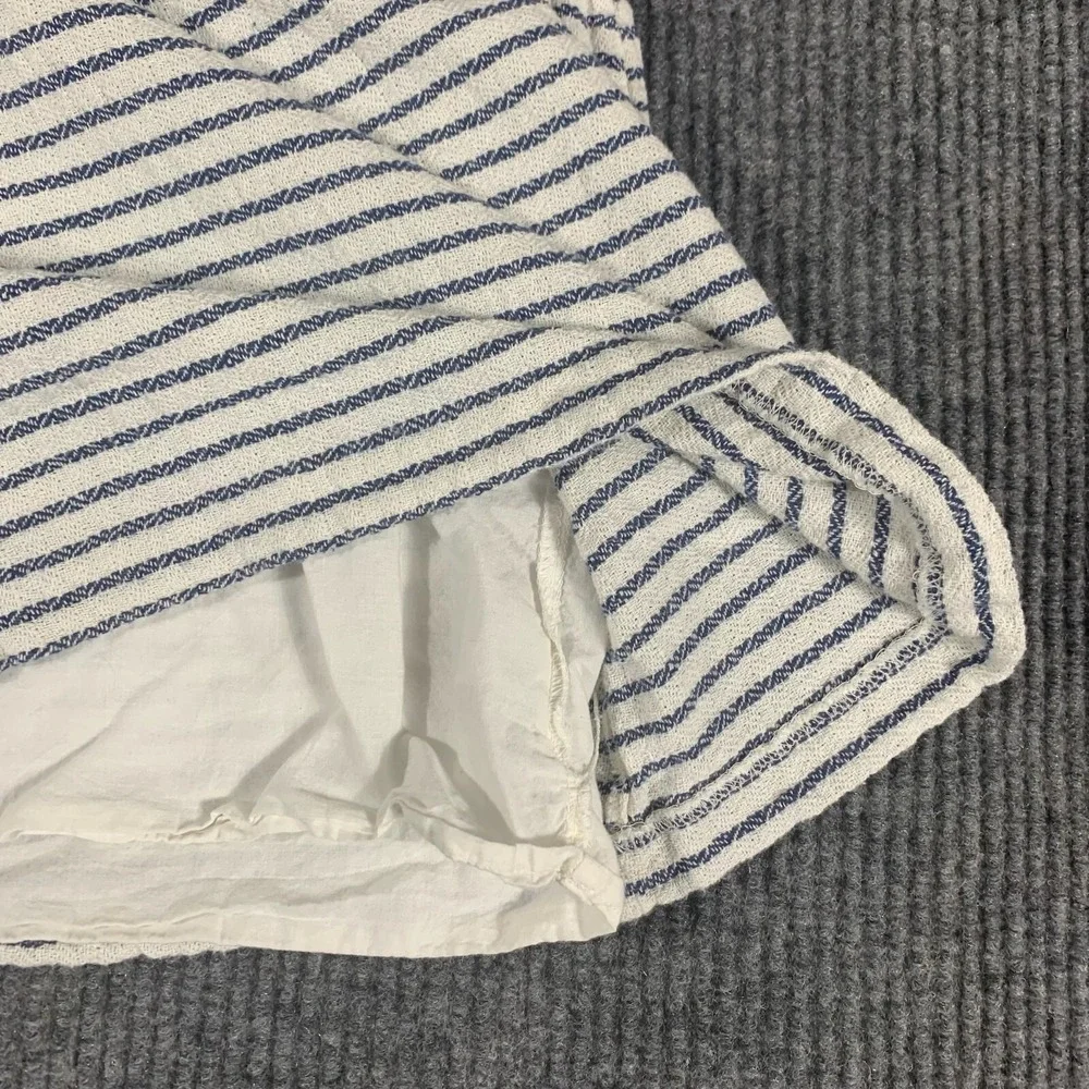 Gap Skirt Womens 10 White Striped‎ Cotton Lined Zip Up Short Beach Comfort Cute